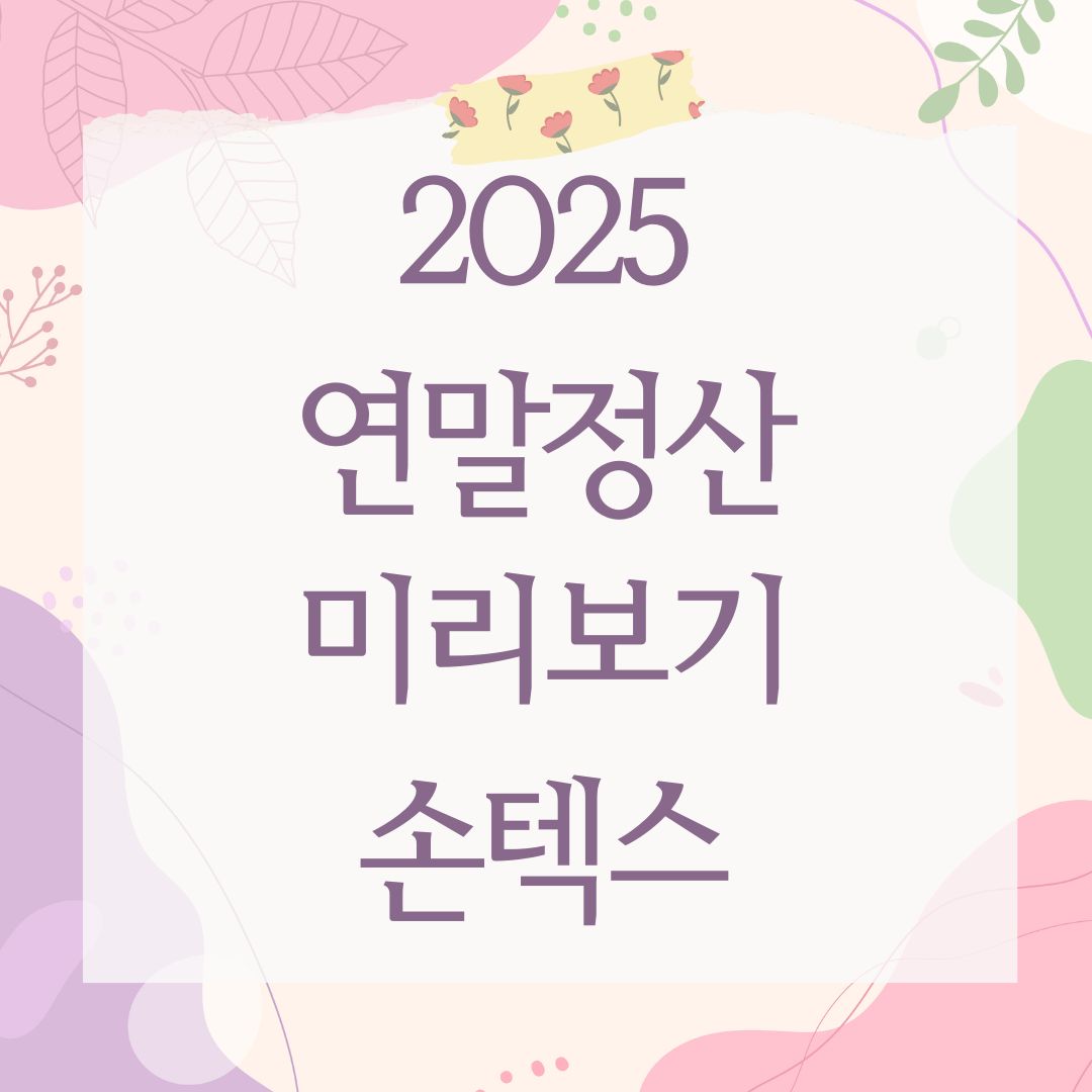 2025 연말정산 미리보기 손텍스