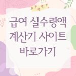 급여 실수령액 계산기 사이트 바로가기