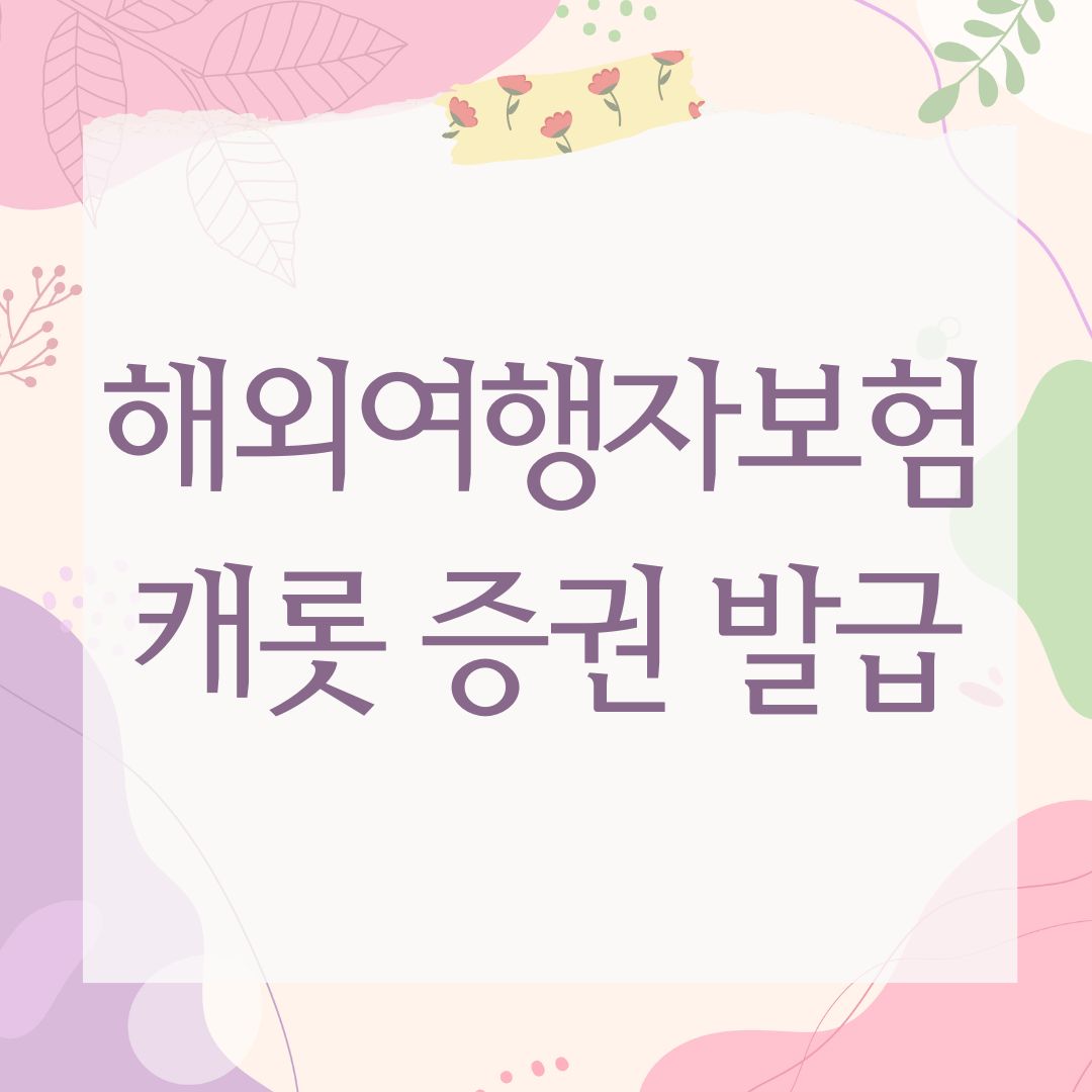 해외여행자보험 캐롯 증권 발급