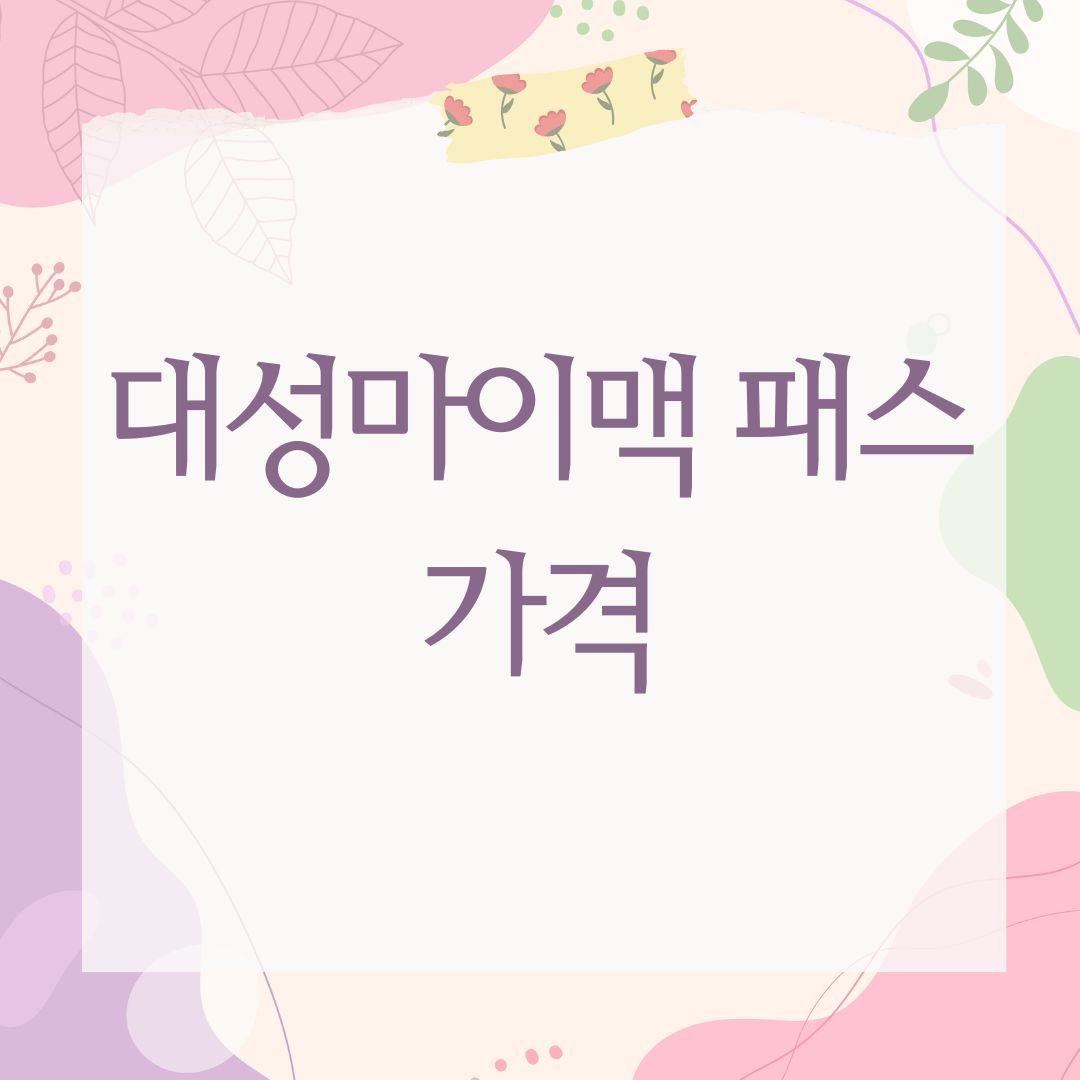 대성마이맥 패스 가격